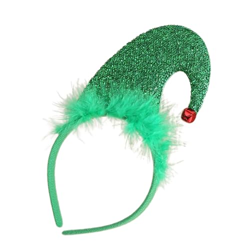 ZwaitL Beleuchtete Weihnachts-Stirnbänder, Festival-Requisiten, Weihnachtsmannmütze, Haarreifen mit Glocken, Familientreffen, Kopfreif, Urlaub, Party, Urlaubsparty von ZwaitL