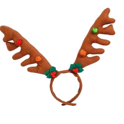 ZwaitL Bequeme elastische Rentiergeweih-Kopfbedeckung, Weihnachtsdekoration, Partyzubehör für alle Altersgruppen, verstellbare Weihnachts-Stirnbänder für Erwachsene von ZwaitL