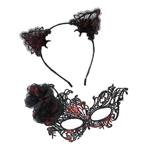 ZwaitL Bequemes Maskerade-Set und Anime-Katzenohr-Haarband für Halloween-Kostüm, Rollenspiele, Event, leichtes Cosplay ZwaitL Bequemes Maskerade-Set und Anime-Katzenohr-Haarband für Halloween-Kostüm, Rollenspiele, Event, leichtes Cosplay von ZwaitL