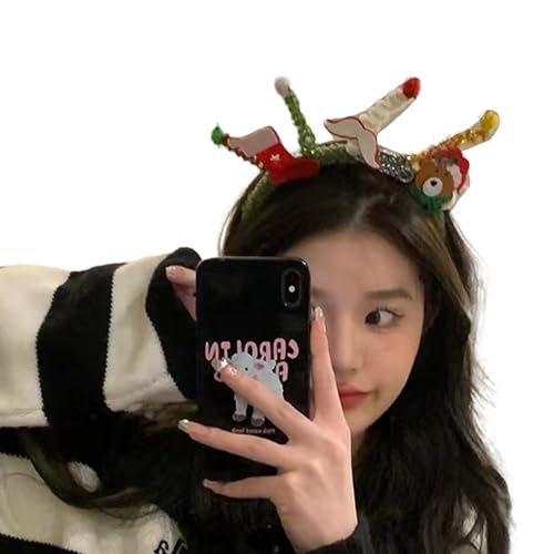 ZwaitL Festliches Weihnachtsmann-Stirnband mit bunten Pailletten, Haarreif für Halloween, Cosplay, Zubehör, Weihnachts-Haarschmuck für Damen ZwaitL Festliches Weihnachtsmann-Stirnband mit bunten Pailletten, Haarreif für Halloween, Cosplay, Zubehör, Weihnachts-Haarschmuck für Damen von ZwaitL