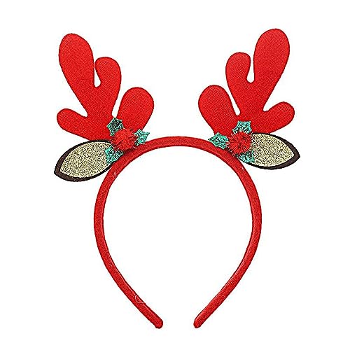 ZwaitL Glitzernder Haarreif mit weihnachtlichem Horn, festliche Stirnbänder, niedlicher Kopfschmuck für Halloween, Party, Dekoration, Weihnachts-Stirnbänder für Frauen von ZwaitL
