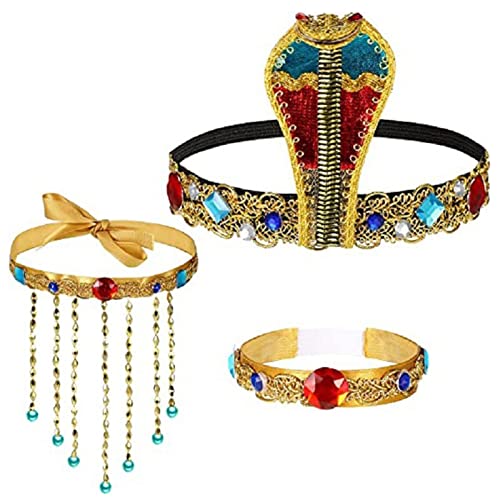 ZwaitL Goldene Schlangen Cosplay Kopfbedeckung Stirnband Gothic Party Kostüm Haarschmuck Haarreifen Ägyptische Schlange von ZwaitL