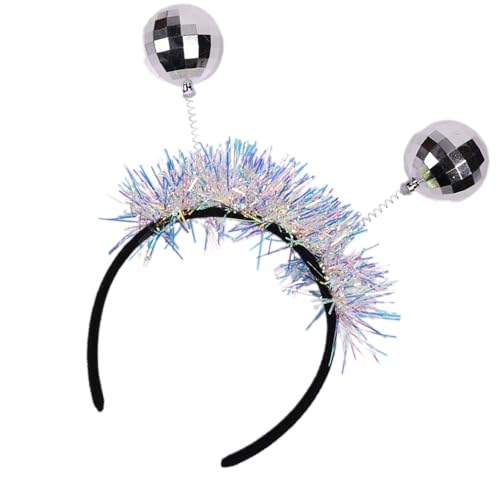 ZwaitL Haarschmuck mit schimmerndem Disco-Thema, leuchtende Wirkung, sicheres Haarstyling-Zubehör für Halloween, Cosplay, Geburtstag, Discokugel-Haarband von ZwaitL