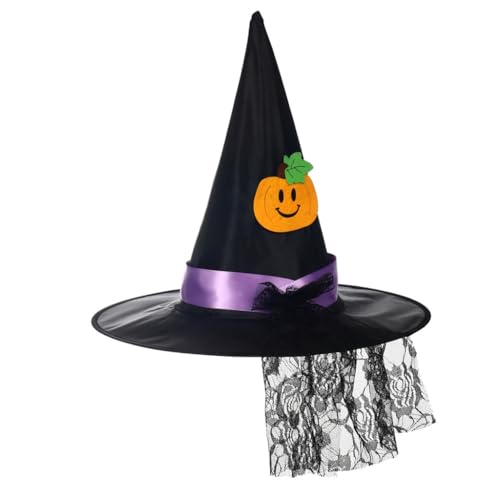 ZwaitL Hexenhut für Kinder, spitzer Hexenhut, Halloween, Partyhut, Kürbisse, Hexenhut, Dekoration, Partyzubehör für Karneval ZwaitL Hexenhut für Kinder, spitzer Hexenhut, Halloween, Partyhut, Kürbisse, Hexenhut, Dekoration, Partyzubehör für Karneval von ZwaitL