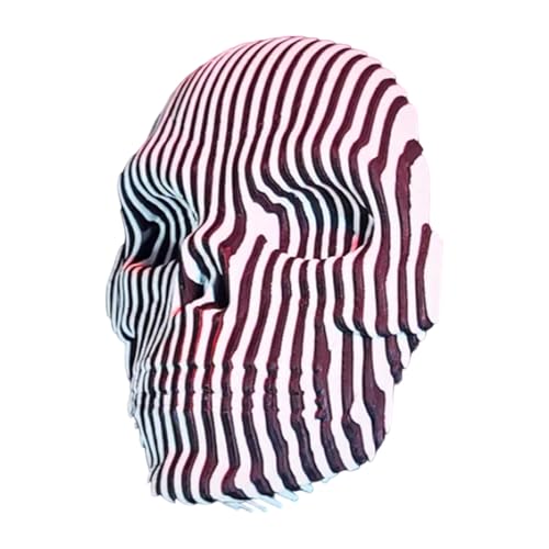 ZwaitL Leuchtendes, biegbares, drehbares Totenkopf-Modell, automatische Wiederherstellungsfunktion für Kunstprojekte und kreative Raumdekorationen, modernes Totenkopf-Ausstellungsstück von ZwaitL
