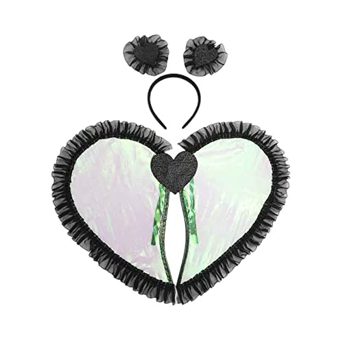 ZwaitL Ohrs Stirnband Set Halloween Cosplay Kostüme Bühnenaufführungen Kostümzubehör Herz Teufel Flügel ZwaitL Ohrs Stirnband Set Halloween Cosplay Kostüme Bühnenaufführungen Kostümzubehör Herz Teufel Flügel von ZwaitL