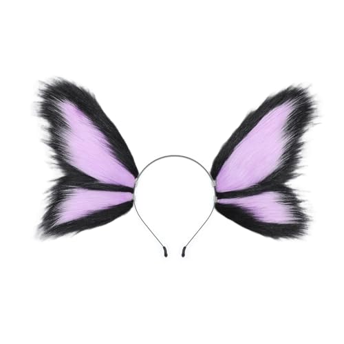 ZwaitL Plüsch-Tierohr-Kopfschmuck mit Elfen und Schmetterlings-Design für Maskeraden, Rollenspiel-Kostüm und Halloween-Event-Kopfschmuck, Halloween-Kostüm, Tierohr-Kopfschmuck von ZwaitL