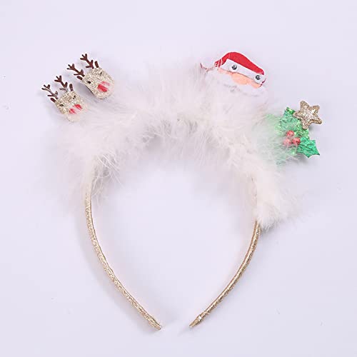ZwaitL Plüsch Weihnachtsmütze Rentier Weihnachtsmann Form Haarreifen Waschen Gesicht Haarhalter Party Kostüm Kopfbedeckung für Kinder von ZwaitL