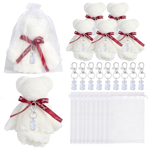 ZwaitL Schlüsselanhänger für Babypartys, Plüschbär, mit Organza-Beuteln, Handtücher, Dankeschön, für Babypartys, Partyzubehör ZwaitL Schlüsselanhänger für Babypartys, Plüschbär, mit Organza-Beuteln, Handtücher, Dankeschön, für Babypartys, Partyzubehör von ZwaitL