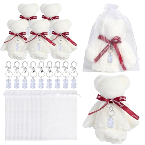 ZwaitL Schlüsselanhänger für Babypartys, Plüschbär, mit Organza-Beuteln, Handtücher, Dankeschön, für Babypartys, Partyzubehör ZwaitL Schlüsselanhänger für Babypartys, Plüschbär, mit Organza-Beuteln, Handtücher, Dankeschön, für Babypartys, Partyzubehör von ZwaitL