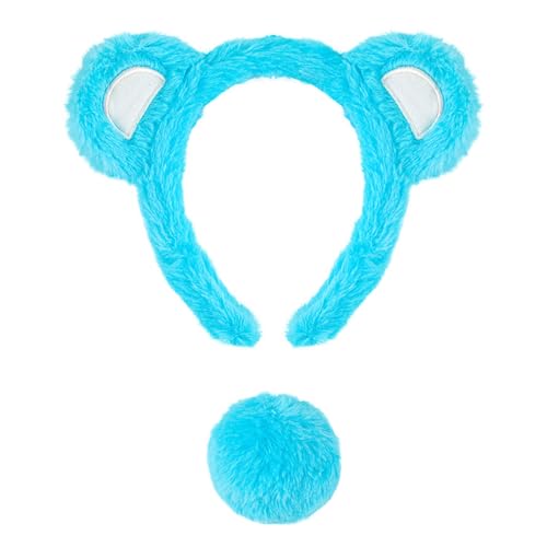 ZwaitL Tier-Kostüm-Set mit Ohren, Stirnband mit Schwanz, Halloween-Kostüm, Partyzubehör für Jungen und Mädchen, Tier-Kostüm-Set von ZwaitL