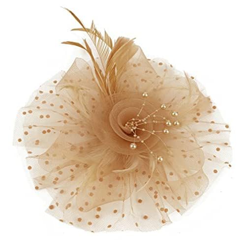 ZwaitL Vintage-Stil, Netz-Hut mit gefiedertem Stirnband, Haarschmuck, Haarschmuck, Kopfbedeckung für Hochzeiten und Partys, Abschlussbälle, Events von ZwaitL