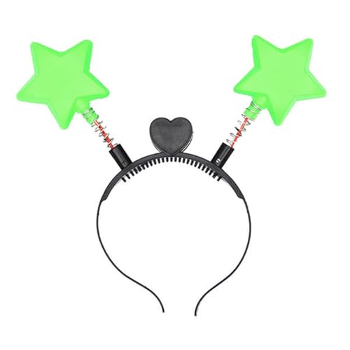 ZwaitL Weihnachts-LED-Licht-Bouncing Star Shape Hair Hoop Waschen Gesicht Haarhalter Party Kostüm Kopfbedeckung für Jugendliche von ZwaitL