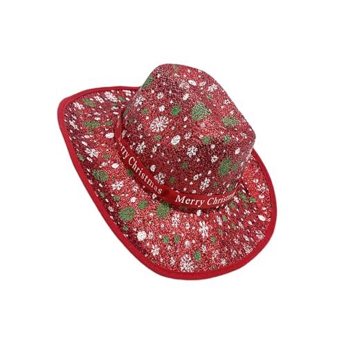 ZwaitL Weihnachtshut Fedoras, Unisex, Cosplay-Kostüm, Schneeflocken-Muster, Hut mit glitzerndem Puder, Cowgirl-Hut, Festival-Kopfschmuck ZwaitL Weihnachtshut Fedoras, Unisex, Cosplay-Kostüm, Schneeflocken-Muster, Hut mit glitzerndem Puder, Cowgirl-Hut, Festival-Kopfschmuck von ZwaitL