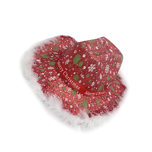 ZwaitL Weihnachtshut Fedoras, Unisex, Cosplay-Kostüm, Schneeflocken-Muster, Hut mit glitzerndem Puder, Cowgirl-Hut, Festival-Kopfschmuck ZwaitL Weihnachtshut Fedoras, Unisex, Cosplay-Kostüm, Schneeflocken-Muster, Hut mit glitzerndem Puder, Cowgirl-Hut, Festival-Kopfschmuck von ZwaitL