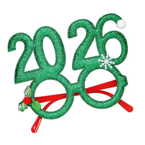 ZwaitL Weihnachtsparty-Brille 2026, Glitzer, Brillenrahmen, Abschlussfeier, Urlaub, Dekoration, Neuheit, lustige Brille, Abschlussfeier von ZwaitL
