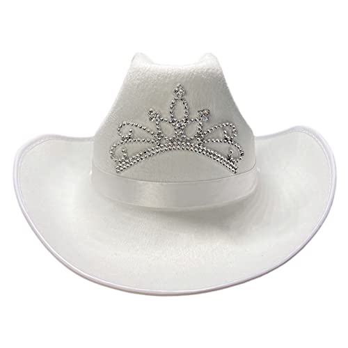 ZwaitL Weißer Cowgirl-Hut mit funkelnder Krone für Hochzeitsfeiern, Verkleidungen, Cosplay, Partyzubehör, Kostümzubehör ZwaitL Weißer Cowgirl-Hut mit funkelnder Krone für Hochzeitsfeiern, Verkleidungen, Cosplay, Partyzubehör, Kostümzubehör von ZwaitL