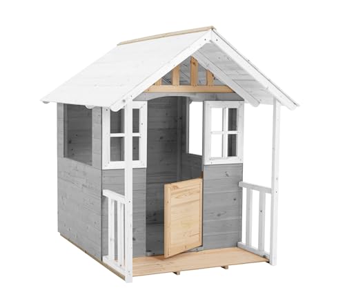 Zwerkules Holz Spielhaus Valli | Kinderspielhaus mit Veranda | FSC-zertifiziertes Kiefer- & Fichtenholz | Weiß/Grau | Witterungsbeständig & stabil | Inkl. Holzboden & Pferdetür | 137x121x140 cm Zwerkules Holz Spielhaus Valli | Kinderspielhaus mit Veranda | FSC-zertifiziertes Kiefer- & Fichtenholz | Weiß/Grau | Witterungsbeständig & stabil | Inkl. Holzboden & Pferdetür | 137x121x140 cm von Zwerkules