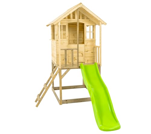 Zwerkules Holz Spielhaus Villa | Kinderspielhaus mit Veranda & Rutsche | FSC-zertifiziertes Kiefer- & Fichtenholz | Naturbelassen für individuelle Gestaltung | Inkl. Holzboden | 137x121x140cm Zwerkules Holz Spielhaus Villa | Kinderspielhaus mit Veranda & Rutsche | FSC-zertifiziertes Kiefer- & Fichtenholz | Naturbelassen für individuelle Gestaltung | Inkl. Holzboden | 137x121x140cm von Zwerkules