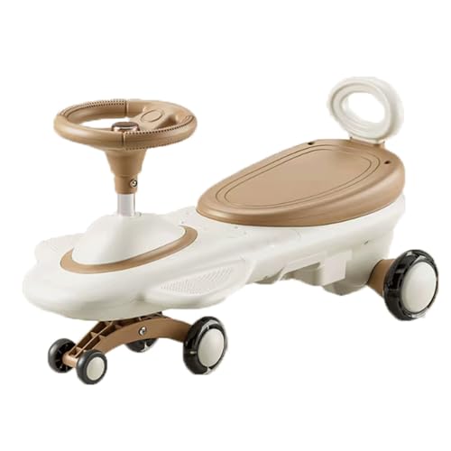 kinderfahrzeug Elektrisches Wackelauto mit Pedalen, Aufsitzspielzeug for Kinder ab 3 Jahren, 2-in-1-Schaukelauto mit blinkenden PU-Rädern, Musiklicht wackelauto Kinder(Kaki) von Zxarunas