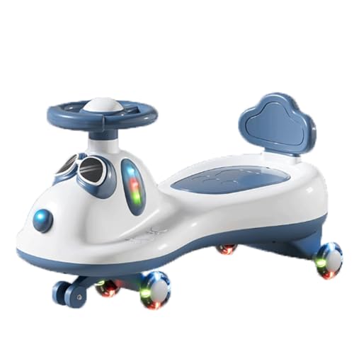 kinderfahrzeug Wackelauto, Musiklicht, Anti-Überschlag-Schaukel, Autoschaukel, leises Blinkrad, Dreh-, Wende- und Wackelbewegung for Lenken, for Kinder ab 3 Jahren wackelauto Kinder(Bleu) von Zxarunas