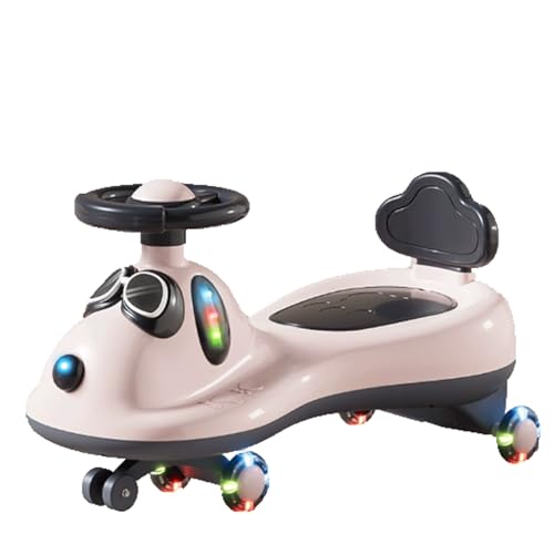 kinderfahrzeug Wackelauto, Musiklicht, Anti-Überschlag-Schaukel, Autoschaukel, leises Blinkrad, Dreh-, Wende- und Wackelbewegung for Lenken, for Kinder ab 3 Jahren wackelauto Kinder(Rose) von Zxarunas