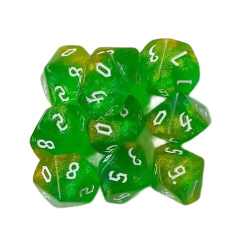 Zxfdsfdbnm 10pcs 10 Seitig Acryl Würfel Setzen Polyedrische Würfel Farbenfroh von Zxfdsfdbnm