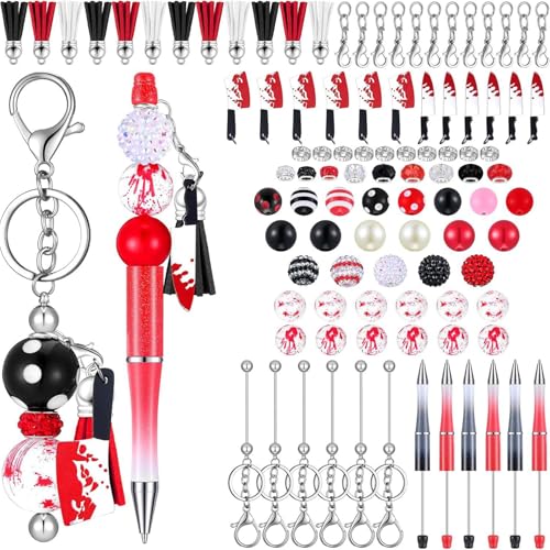 Zxfdsfdbnm 86-teiliges Halloween-Themen-Perlenstift und Perlenschlüssel-Set für Kinder und Erwachsene, Halloween-Geschenk mit Karabinerverschlüssen, Quasten Zxfdsfdbnm 86-teiliges Halloween-Themen-Perlenstift und Perlenschlüssel-Set für Kinder und Erwachsene, Halloween-Geschenk mit Karabinerverschlüssen, Quasten von Zxfdsfdbnm