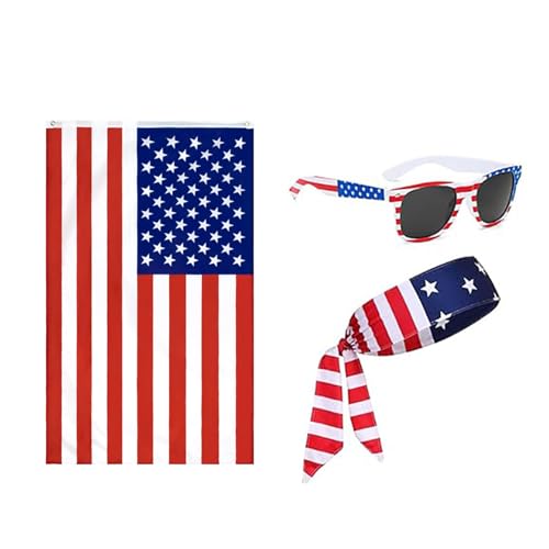 Zxfdsfdbnm America National Day Outfit Unisex Adult Cape Costume Brille Kopfschalhut Für Festivalfeier von Zxfdsfdbnm