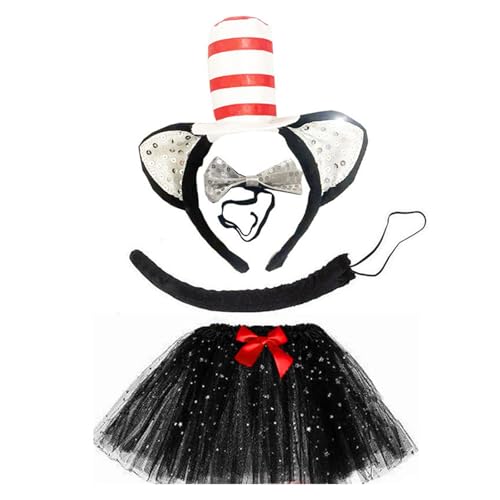 Zxfdsfdbnm Catgirl Dress Up Outfit Halloween Katzen Tierkostüm Accessoires Für Kinder Cosplay Geburtstag Weihnachten Halloween von Zxfdsfdbnm