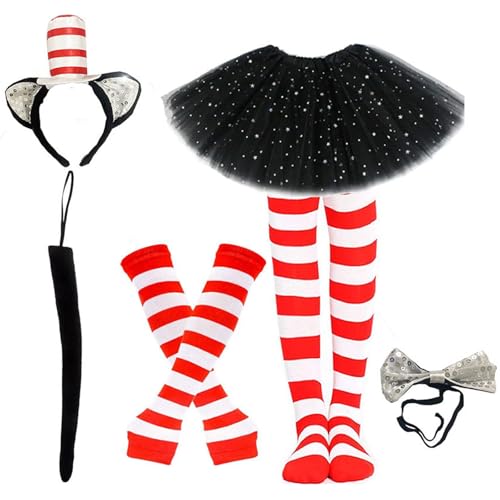 Zxfdsfdbnm Catgirl Dress Up Outfit Halloween Katzen Tierkostüm Accessoires Für Kinder Cosplay Geburtstag Weihnachten Halloween von Zxfdsfdbnm
