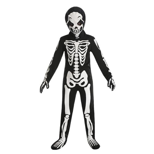 Zxfdsfdbnm Glühendes Skelett Jumpsuit Kostüm Gruseliger Tod Jungensokt von Zxfdsfdbnm