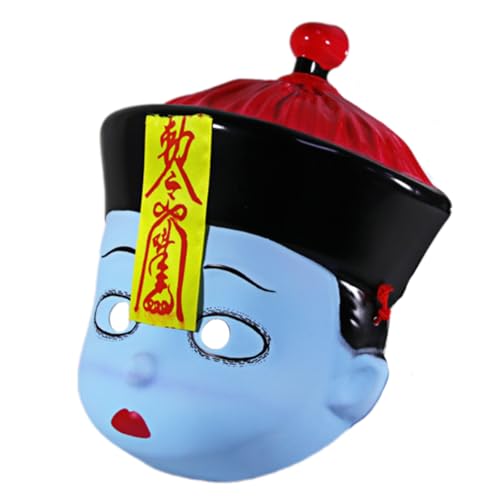 Zxfdsfdbnm Halloween Chinesische alte Leiche mit Charme Vollgesicht Lustige Party Halloween Kostüm Zubehör von Zxfdsfdbnm