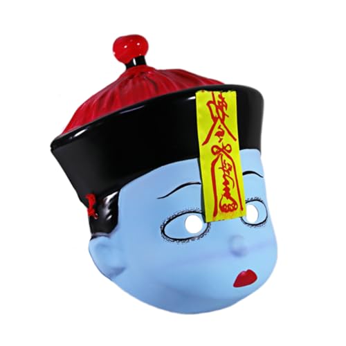 Zxfdsfdbnm Halloween Chinesische alte Leiche mit Charme Vollgesicht Lustige Party Halloween Kostüm Zubehör von Zxfdsfdbnm
