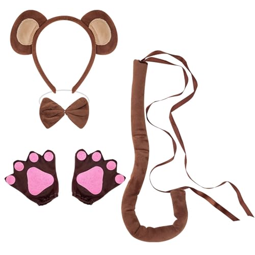 Zxfdsfdbnm Halloween-Kostüm-Set mit Affenschwanz, Stirnband, Fliege, Handschuh und Rock für Kinder, Jungen, Mädchen, Halloween Zxfdsfdbnm Halloween-Kostüm-Set mit Affenschwanz, Stirnband, Fliege, Handschuh und Rock für Kinder, Jungen, Mädchen, Halloween von Zxfdsfdbnm