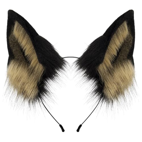 Zxfdsfdbnm Halloween Wolf Hund Kostüm Set für Mädchen Cosplay Halloween Tierkostüm Zubehör Tierohren Stirnband Tierschwanz von Zxfdsfdbnm