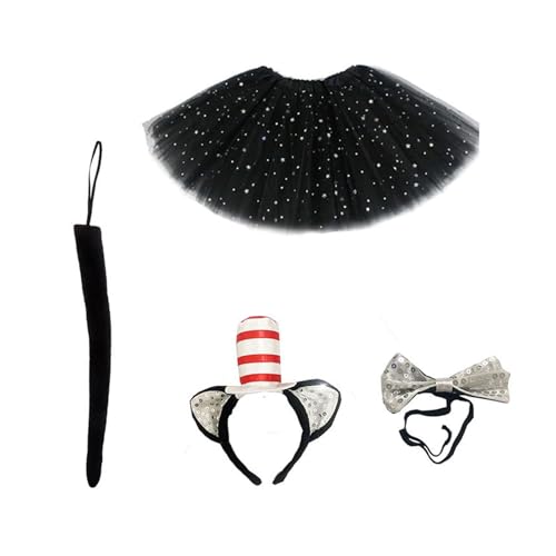 Zxfdsfdbnm Katzenkostüm mit Katzenschwanz, Fliege, Handschuh und Stirnband, Halloween-Tier-Outfit für Kinder, Damen, Halloween, Cosplay Zxfdsfdbnm Katzenkostüm mit Katzenschwanz, Fliege, Handschuh und Stirnband, Halloween-Tier-Outfit für Kinder, Damen, Halloween, Cosplay von Zxfdsfdbnm