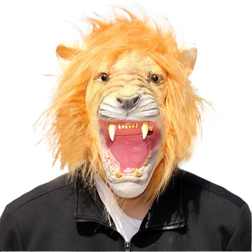 Zxfdsfdbnm Löwenmaske Kostüm Für Frauen Mann Carnivals Halloween Cosplay Partys Tierverkleidungsmaske Für Halloween Feierlichkeiten von Zxfdsfdbnm