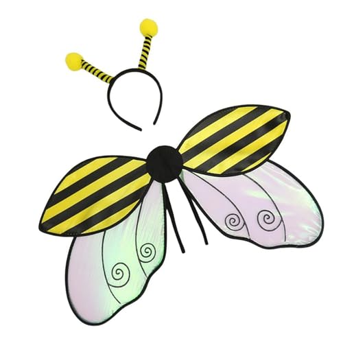 Zxfdsfdbnm Marienkäfer-Flügel mit Stirnband, Bienen-Flügel-Bienen-Kopfschmuck für Halloween, Weihnachten von Zxfdsfdbnm