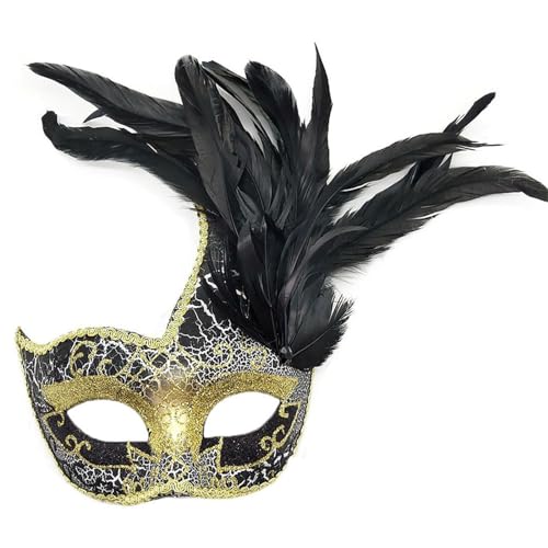 Zxfdsfdbnm Masquerade Maske Halloween Eyemask Carnivals Kostüm Halbmaske Feder Masquerade Maske Für Halloween Hochzeitskarnivalen von Zxfdsfdbnm