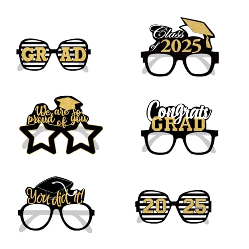 Zxfdsfdbnm Set Von 6pcs Lustige Abschlusspapierbrille Für Die Klasse Von 2025 Abschlussfeierabschlussfotografie Requisiten Zxfdsfdbnm Set Von 6pcs Lustige Abschlusspapierbrille Für Die Klasse Von 2025 Abschlussfeierabschlussfotografie Requisiten von Zxfdsfdbnm