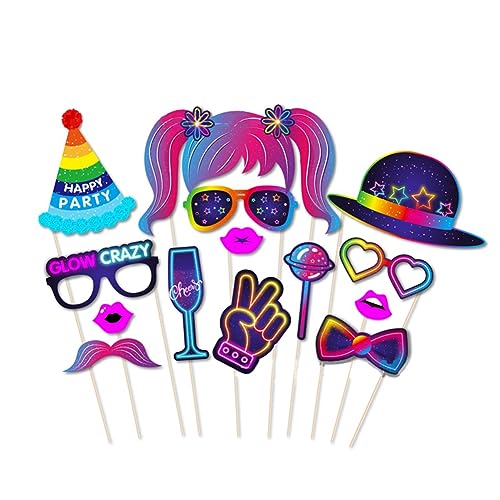 Zyeatary 125-Teilige Leuchtende Fluoreszierende Thema-Foto-Requisiten „Happy Birthdays Supplies“ Aus Papier Zyeatary 125-Teilige Leuchtende Fluoreszierende Thema-Foto-Requisiten „Happy Birthdays Supplies“ Aus Papier von Zyeatary