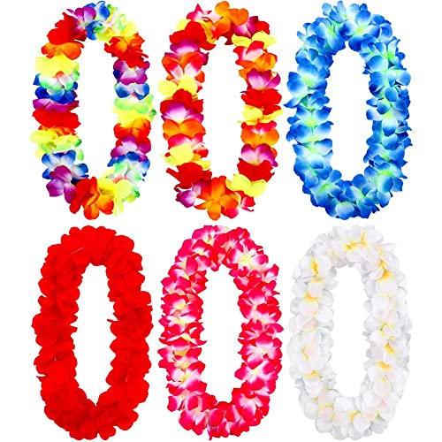 Zyeatary 6-Teilige Hawaiianische Leis-Halskette, Hawaiianische Blumen-Leis-Großmengen und Sommerparty-Dekorationen Zyeatary 6-Teilige Hawaiianische Leis-Halskette, Hawaiianische Blumen-Leis-Großmengen und Sommerparty-Dekorationen von Zyeatary