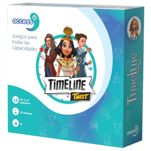 Access+, Timeline Access+, Brettspiel für alle Fähigkeiten, ab 8 Jahren, 1 bis 4 Spieler, 15 Minuten pro Spiel, Spanisch von Zygomatic