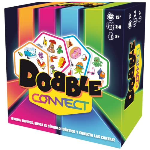 Zygomatic Dobble Connect Action- und Reflexkartenspiel für Erwachsene und Kinder, ab 8 Jahren, 2 bis 8 Spieler, 15 Minuten pro Spiel - Spanische Sprache von Zygomatic