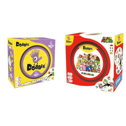 Zygomatic Dobble Classic + Dobble Super Mario, Reaktionsspiel für die ganze Familie, Eco-Sleeves, Familienspiel und Kartenspiel, 2-8 Spieler, Ab 6+ Jahren, 15 Minuten, Deutsch Zygomatic Dobble Classic + Dobble Super Mario, Reaktionsspiel für die ganze Familie, Eco-Sleeves, Familienspiel und Kartenspiel, 2-8 Spieler, Ab 6+ Jahren, 15 Minuten, Deutsch von Zygomatic
