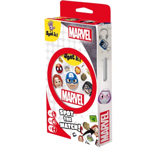 Zygomatic Spot It! Marvel Emojis (Eco-Blister) - Marvel Super Heroes Familien-Kartenspiel für Superhelden-Spaß! Schnelles Matching-Spiel für Kinder und Erwachsene, ab 6 Jahren, 2-8 Spieler, 15 Minuten von Zygomatic