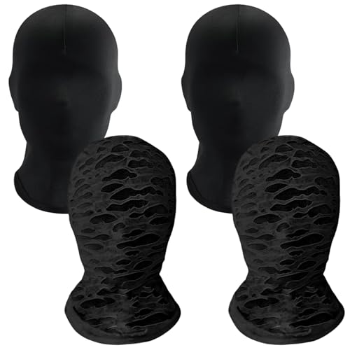 Zyiphor 4 Stück Black Mask Morph Maske Schwarz, Atmungsaktiv Elastisch Full Face Mask Vollgesichtsmaske für Halloween Party Kostüm Cosplay,Unisex von Zyiphor