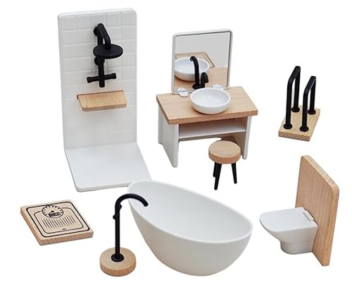 Zyiphor Set mit 8 Miniatur-Puppenhaus-Accessoires, Miniatur für Badezimmer von Zyiphor