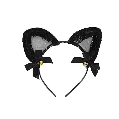 ZykoXental Katzenohren-Haarband, niedlich, rutschfest, mit Glöckchen, für den täglichen Gebrauch, Party, Cosplay von ZykoXental